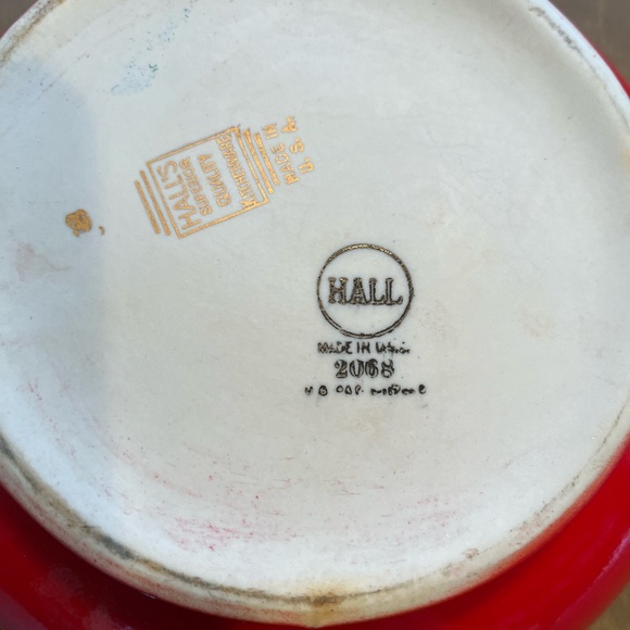 Rare Vintage Hall Sundial Lid Covered Casserole Dish in Chinese Red - Picture 12 of 14